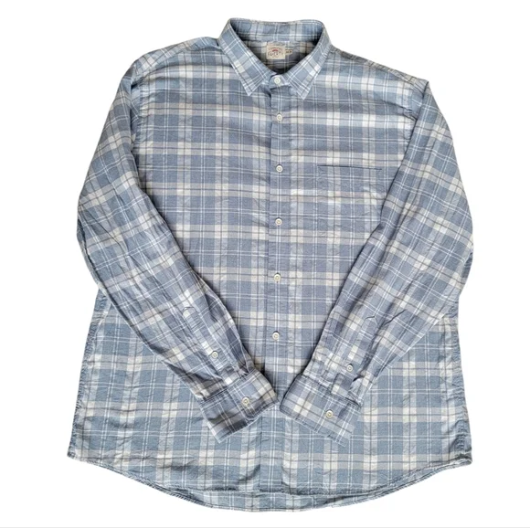 Faherty Ventura Light Blue Plaid Sport Shirt Cotton Stretch Mens Button … - Picture 16 of 16